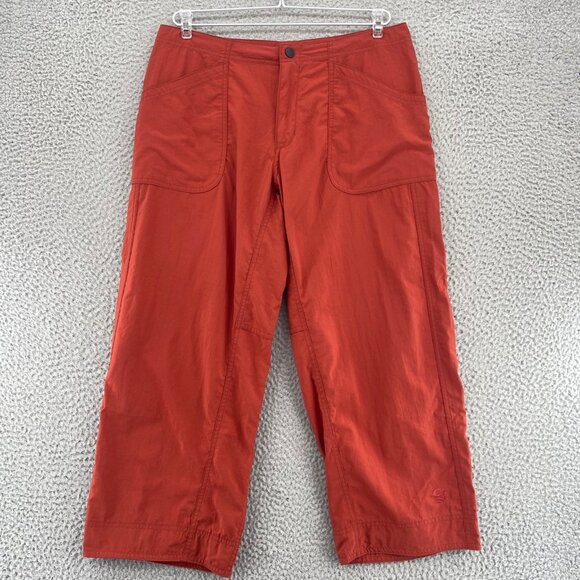 Mountain Hardwear Pants Womens 8 Red Wide Leg Capris Utility Pockets Outdoors - Picture 1 of 12
